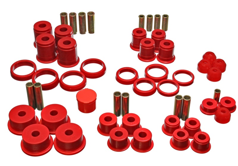Jeep Wagoneer Suspension Bushing Kit - Front + Rear - Energy Suspension - Hyper-Flex Master - Red - `84-`01 Jeep Wagoneer Suspension Bushing Kit - Front + Rear - Energy Suspension - Hyper-Flex Master - Red - `84-`01